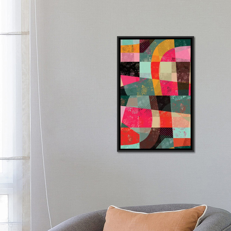 « fragments x », impression sur toile, H 26 po x l 18 po x P 1,5 po, Pas de tapis, Toile avec cadre noir