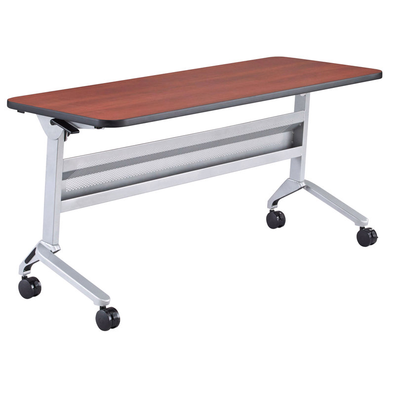 Flip-N-Go Rectangular Training Table, LPL, 29" H x 48" L x 18" W, Folkstone, Silver