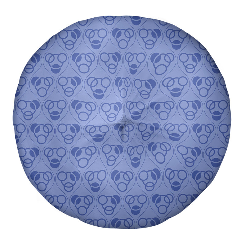 Coussin de sol classique à motif de cercles et de vagues, 26 po x 26 po, bleu