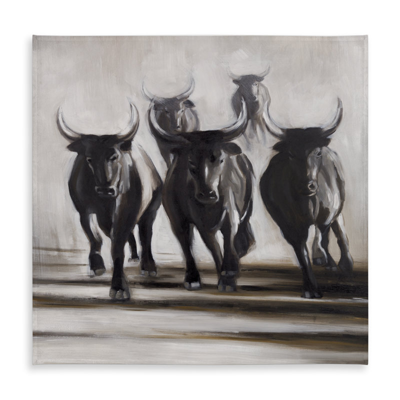 Running Fierce Bulls Tablecloth | Indoor Outdoor Farm Decor