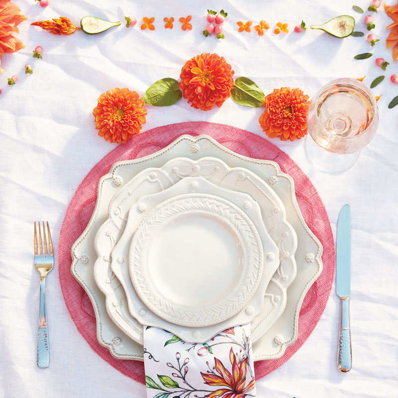 Berry & Thread Scalloped Charger