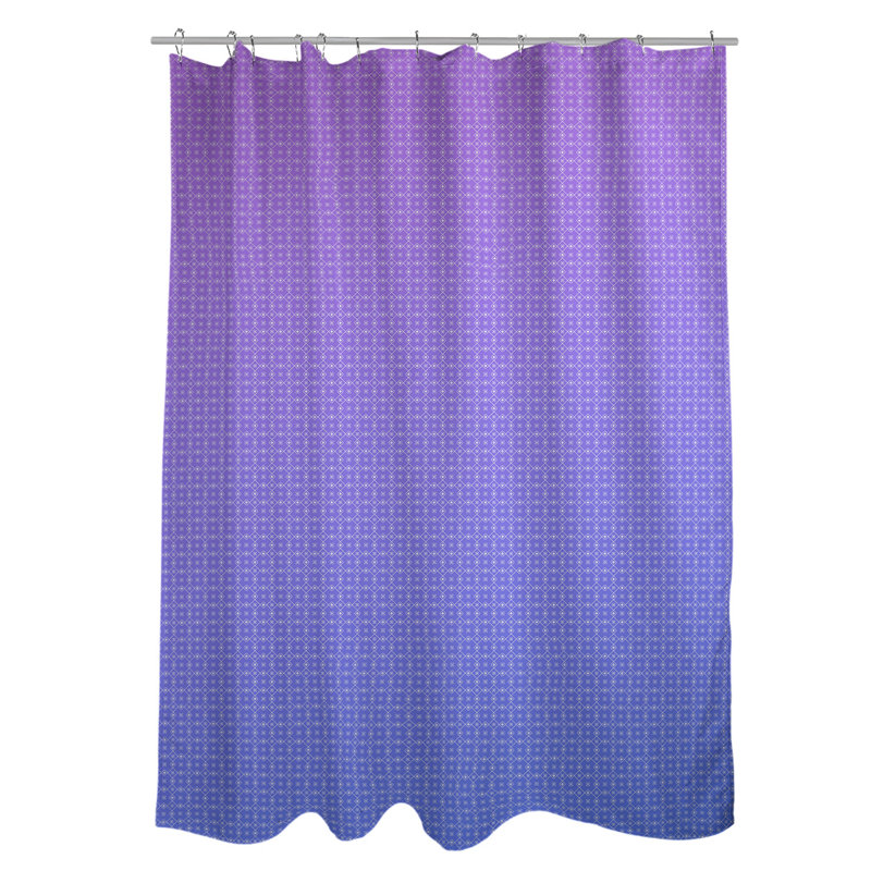 Rideau simple à deux napperons, Bleu / Mauve