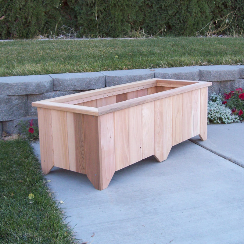 Cainsville Handmade Wood Planter Box, 17" H x 50" W x 20" D, Unstained