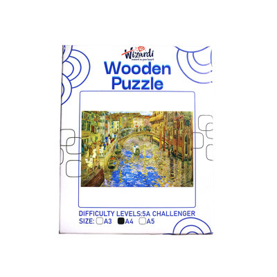 Scène de canal vénitien d'après Maurice Prendergast - puzzle en bois par Wizardi F07N9-21