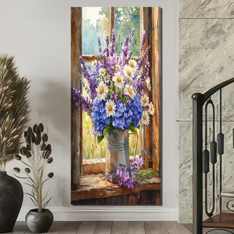 Jaeonna - impression sur toile florale, H 60 po x l 28 po, Toile tendue, Ne s’applique pas