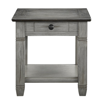 1Pc End Table With Drawer Bottom Shelf Wooden Living Room Furniture Side Table