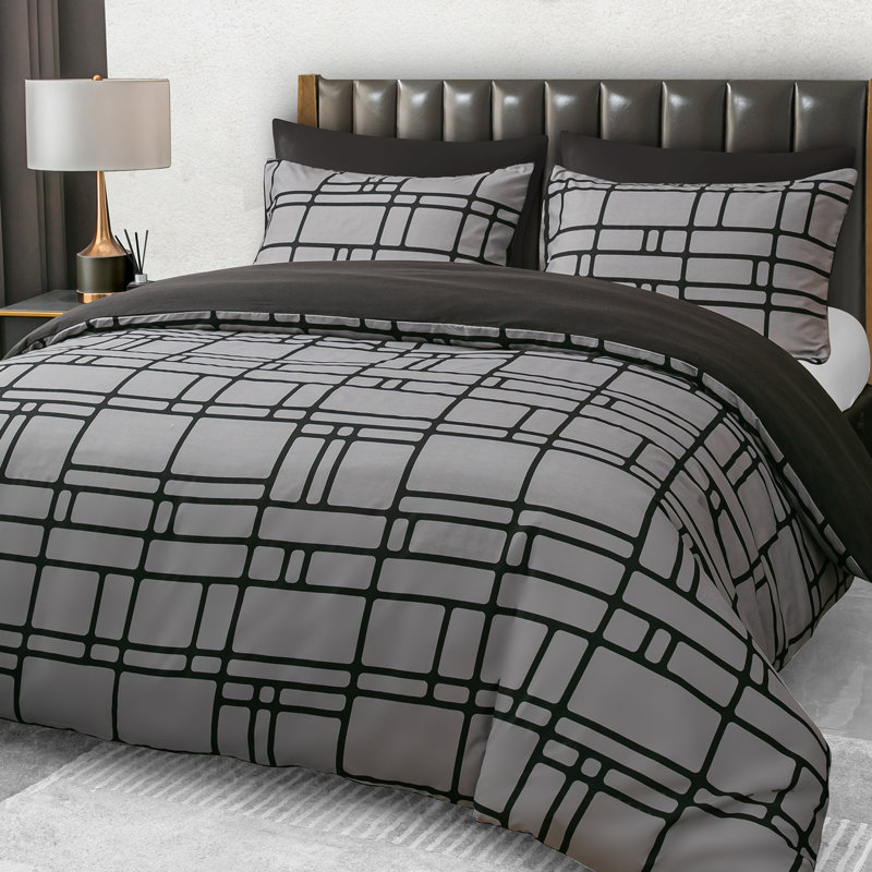 Premium Duvet Cover Set Double Brushed Microfiber Reversible With Zipper Closure & Corner Ties