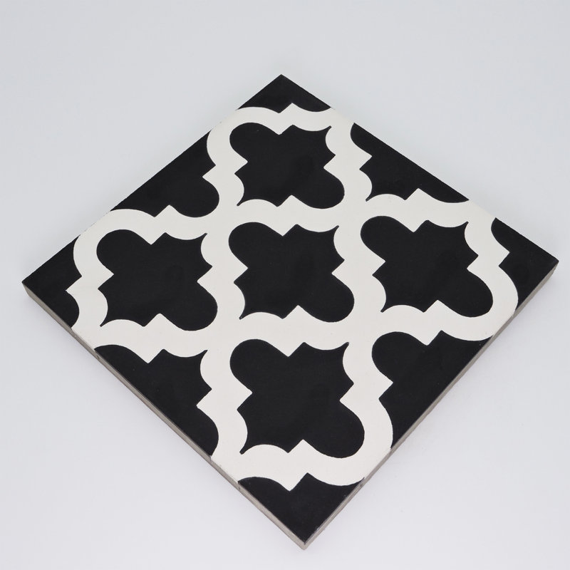 8 in. x 8 in. Tile, Black/White