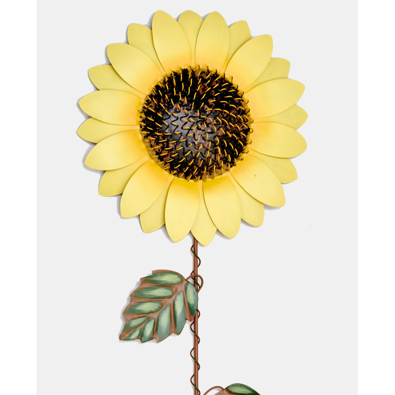 Piquet de jardin tournesol en métal, H 37 po x l 12 po x P 1 po
