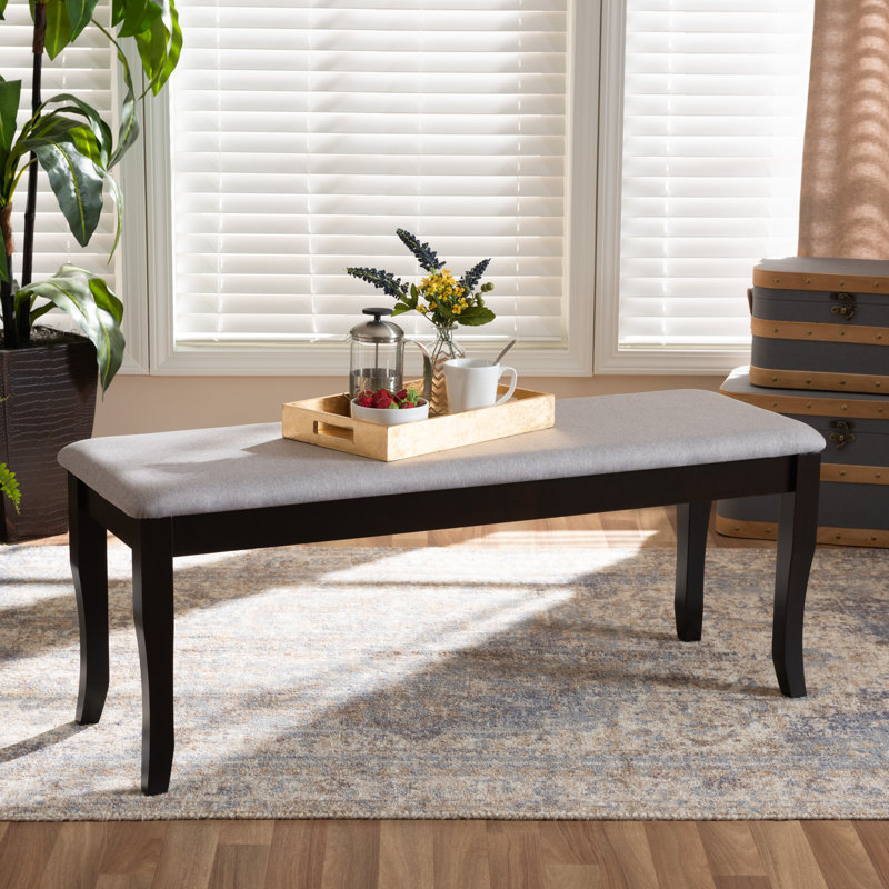 Polyester Upholstered Bench, Grey