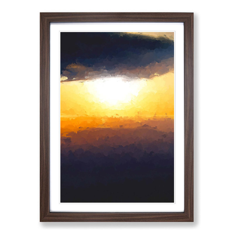 Sunset Through the Clouds in Abstract - Picture Frame Graphic Art Print, Walnut Framed, 87cm H x 62cm W x 2cm D