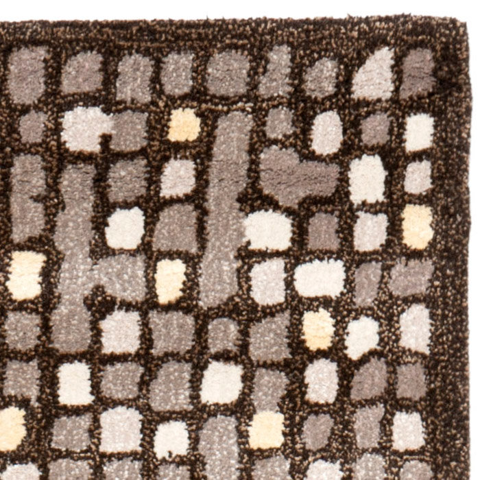 Martha Stewart Hand Tufted Wool/Viscose Geometric Rug in Gray, Round 6'