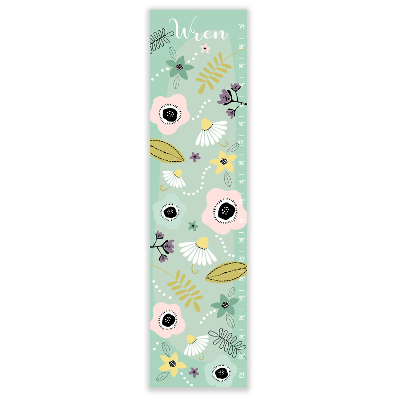 Tableau de croissance personnalisable boho floral canvas Mylah, Oui