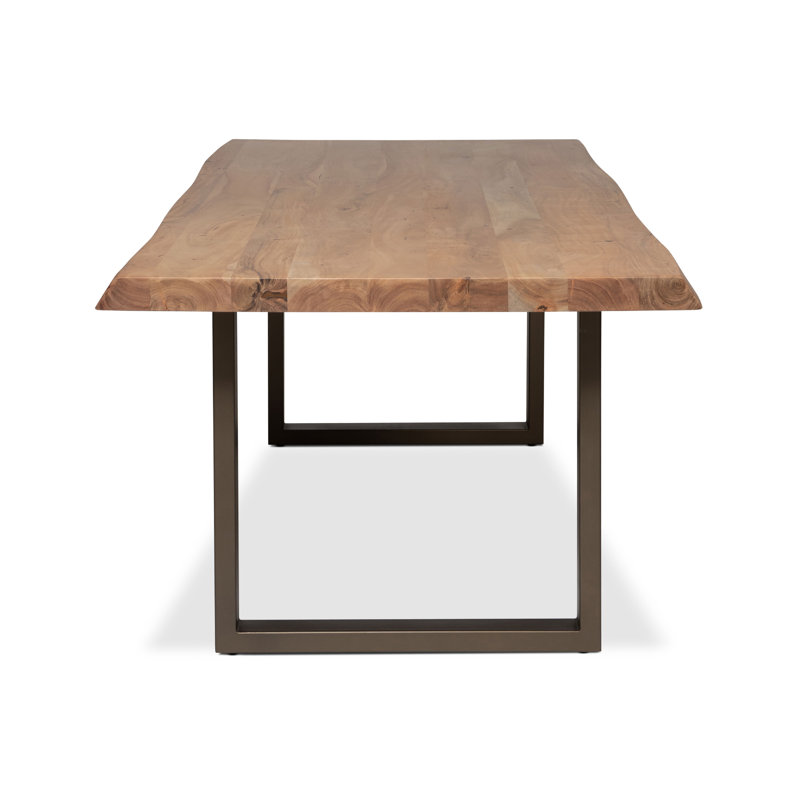 Table de salle à manger Colin, Laiton, H 29,75 po x L 116 po x l 40 po, Teck