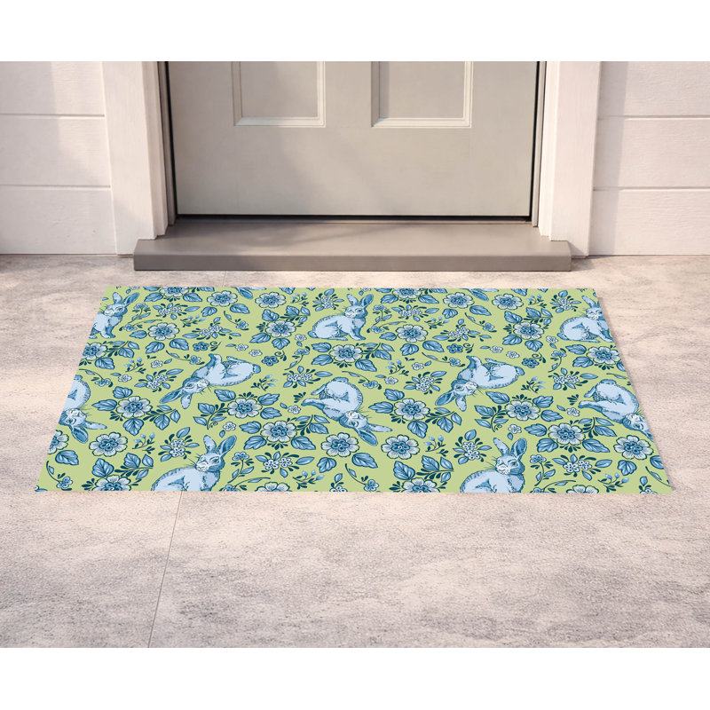 Paillasson Bunny Toile, Vert, L 17 po x L 24 po