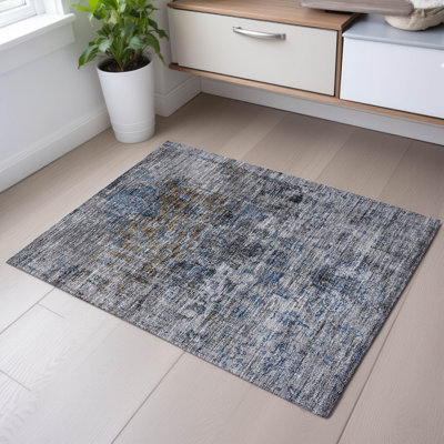 Premium Machine Washable Ducote AMF1144 Global Rug