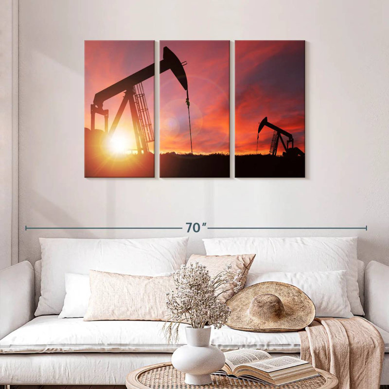 Lilie Pumpjacks Silhouette, 28" H x 45" W