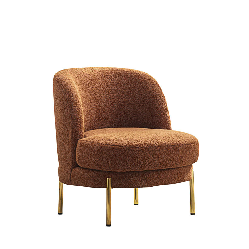 Chaise d'appoint rembourrée, Bouclette brune