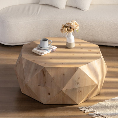 Exquisite Vintage-Style Coffee Table With Intricate Relief Pattern