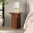 Potbelly 20" Round Side Table with Cross Base in Walnut Burl | Mid-Century Modern Accent Table for Living Room or Bedroom-1634217374