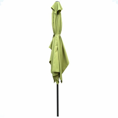 Parasol imperméable d'extérieur 6 x 9 pi avec manivelle et bouton poussoir inclinable sans rabat pour le jardin