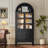 71'' Tall Wood Arched Cabinet with Adjustable LED Lights and Shelves
