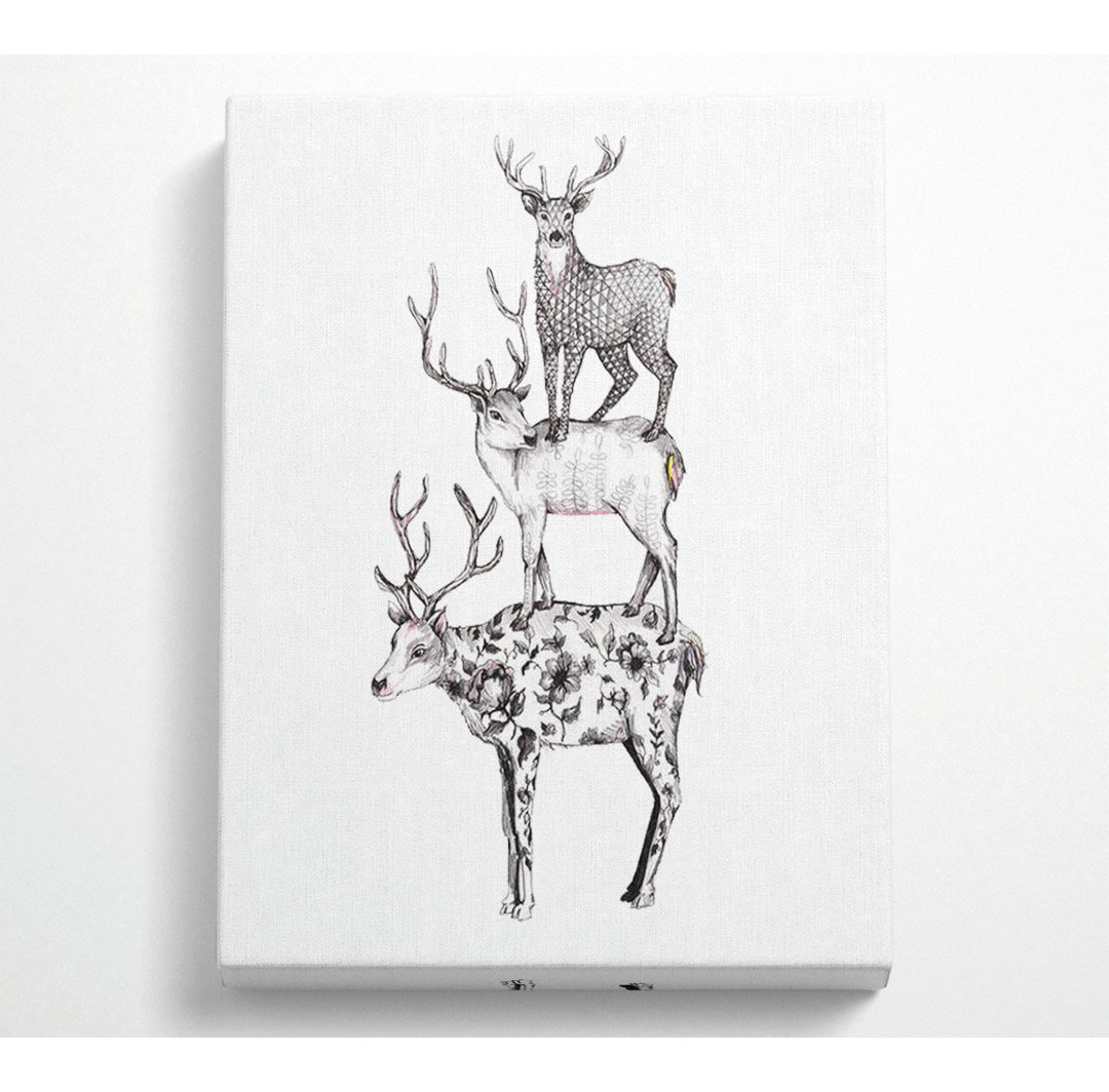 Deer Stack - No Frame Kunstdrucke auf Leinwand