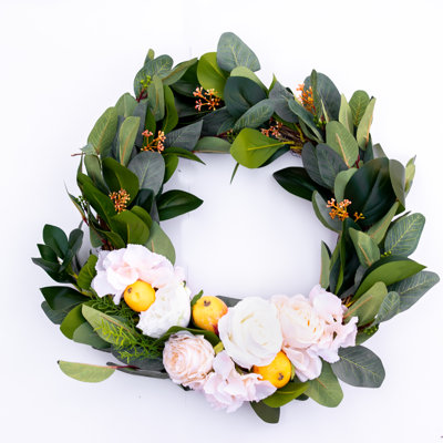 Handcrafted Faux Rose 18'' Wreath