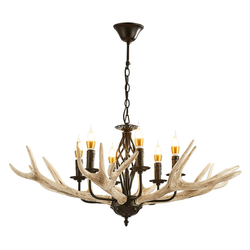 Donita 6-Heads Retro Antler Resin Chandelier