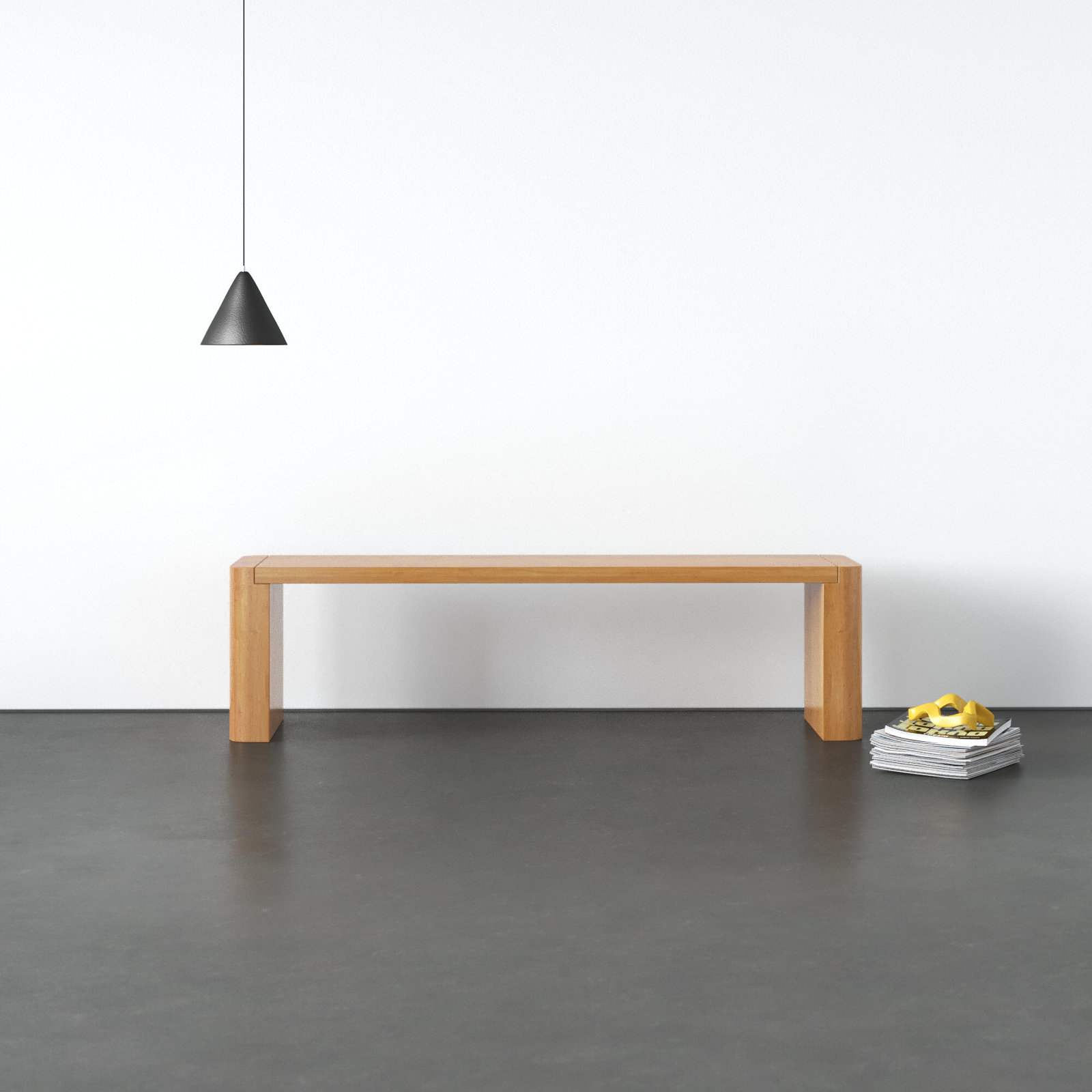 Channing 82" Dining Bench, 17" H x 62" W x 16" D, Natural