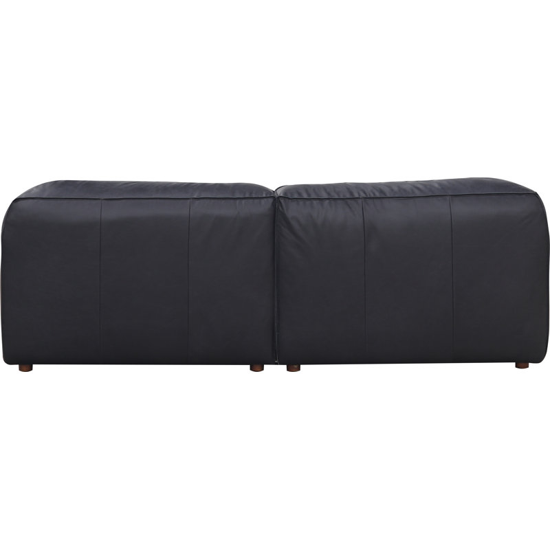 Foley 3 - Genuine Leather Modular Sectional, Black Top Grain Leather