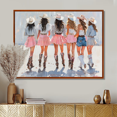 Pink Square Dancing Cowgirls In Austin Texas - Cowgirls Wall Decor