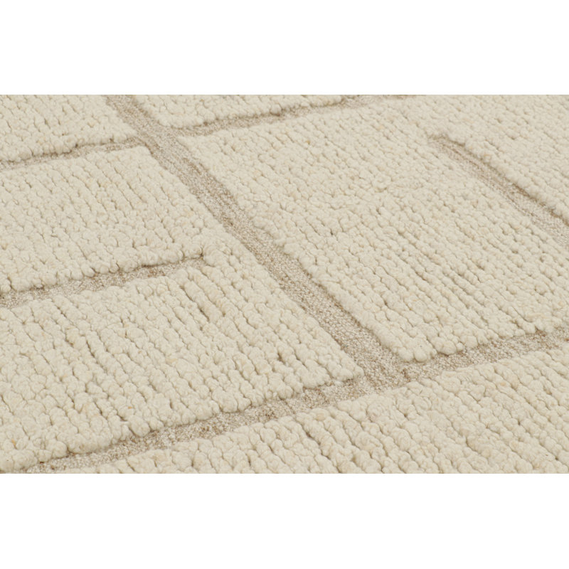 Handmade Oushak Wool Geometric Area Rug, Rectangle 10' x 14'