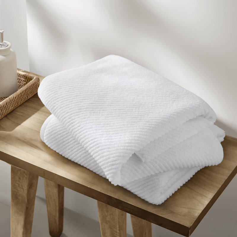 Ensemble de serviettes de bain 4 pièces Diagonal, Blanc, Serviettes de bain - paquet de 4