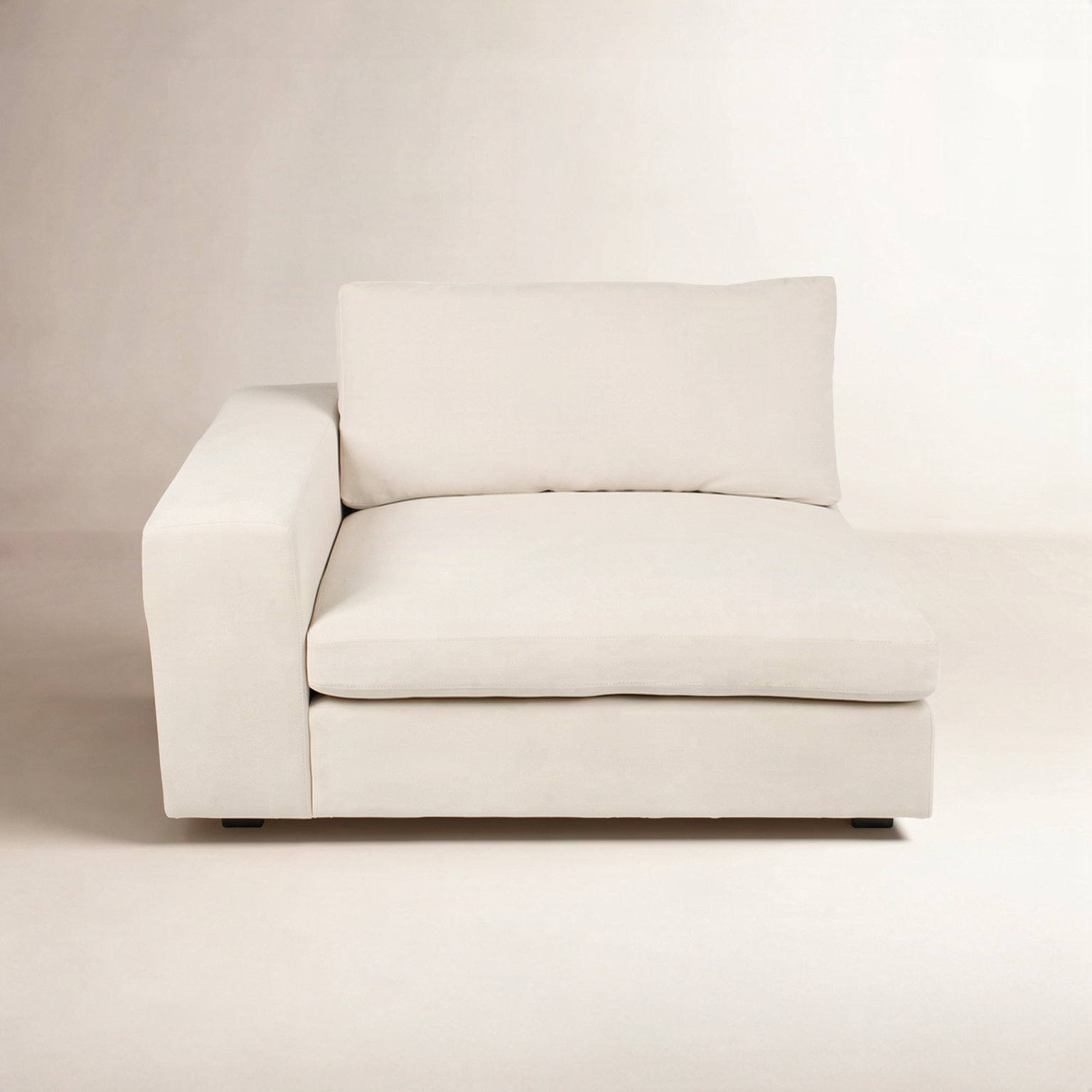 Ojai Pine One-Arm Accent Chair, Cream Plainweave