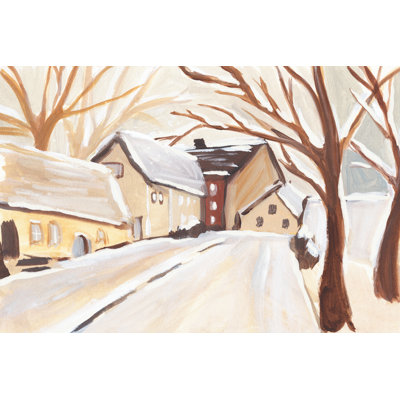 Snowy Street I 1 Piece Wrapped Canvas Painting