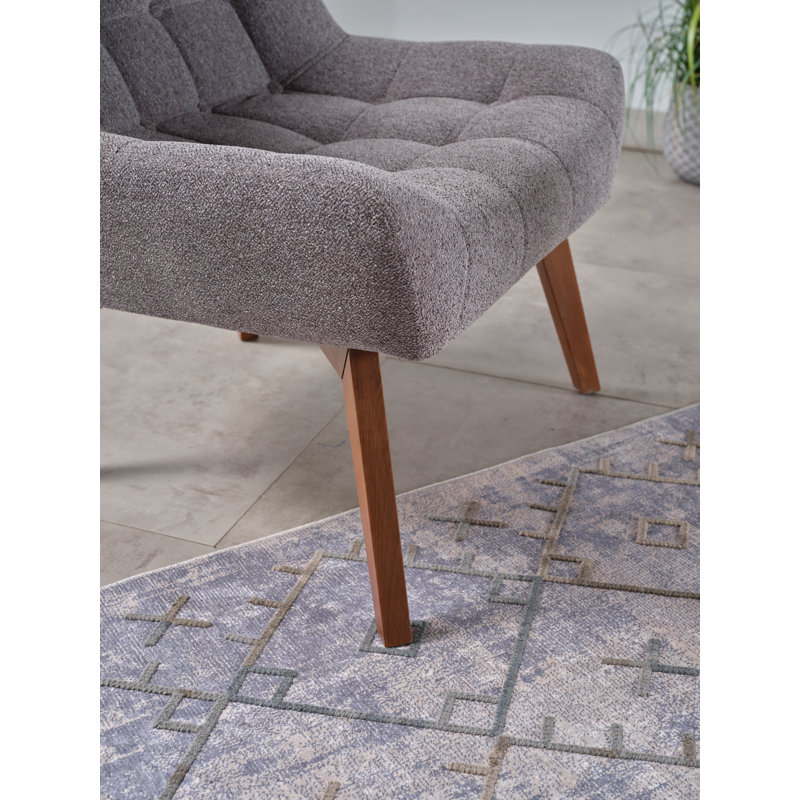 Revere 31.5'' Wide Tufted Side Chair, Gray Polyester Blend