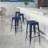 Stackable Backless Metal Bar Stools, Indoor/Outdoor Kitchen Counter Stools, Industrial Home Dining Chairs-117247554
