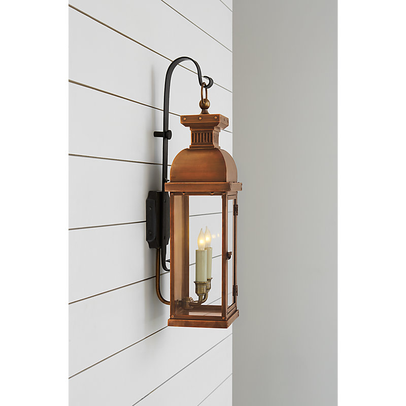 Chapman & Myers Suffork Scroll Arm Lantern, 22.25" H x 6.75" W x 7.5" D