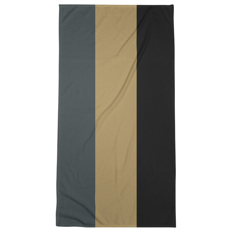 Lightweight Beach Towel, Microfiber, Steel Gray/Gold/Black