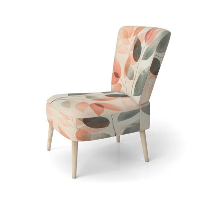 Chaise d'appoint Abstract Botanicals - Chaise d'appoint feuilles rosées au printemps III