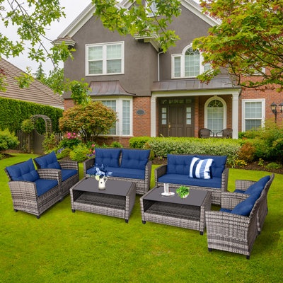 Daianna 8 - Person Outdoor Seating Group with Cushions by Red Barrel Studio