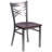 2 Pack Clear Coated "X" Back Metal Restaurant Chair-546156135