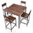 Bar Table, 5PCS 35″ Bars Tables Set, Bar Tables and Chair Set with Rounded Edge Design, Square Pub Table with Four Stools for Living Room, Dining Room, Kitchen, Walnut Color, Black