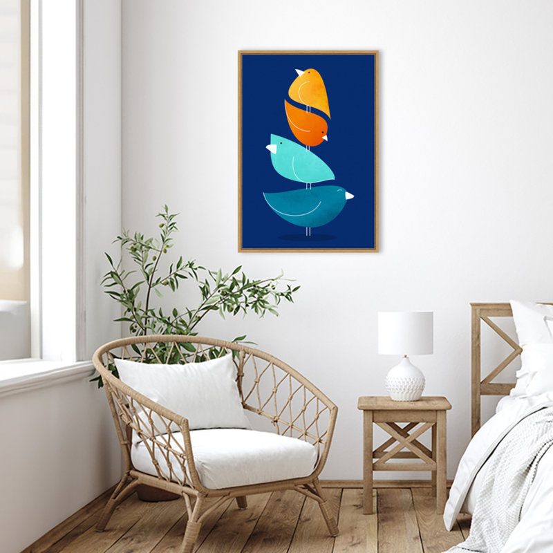 «Bird Stack» par Iseral, reproduction d'art sur toile encadrée, H 33 po x l 23 po