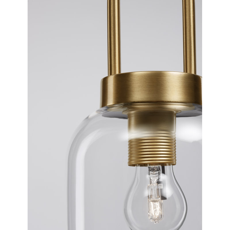 1 - Light Brass Gold Jar Pendant