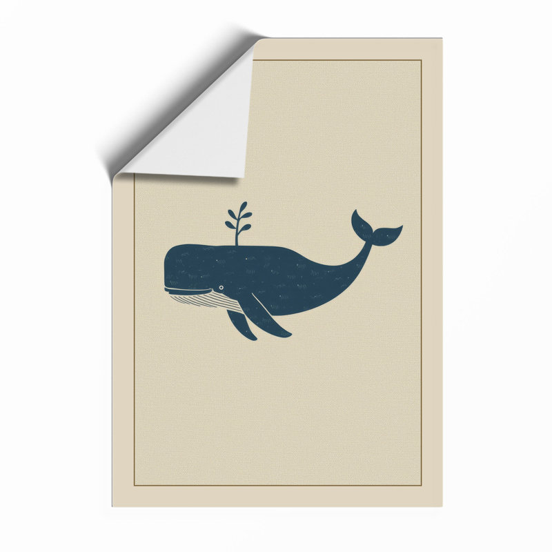 Whale Profile Modern - Framed Print, Unframed, A2 - 59.4 x 42.0 cm