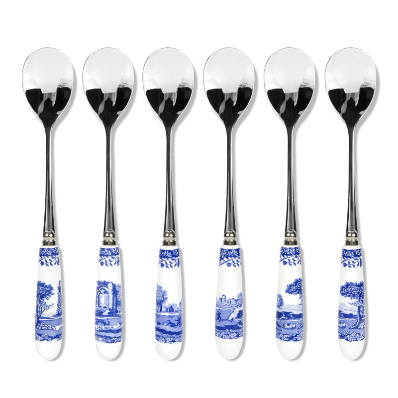 Spode Blue Italian Teaspoons 6"