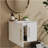 24-Inch Wall-Mounted Bathroom Vanity With Sink Combo,Double Doors,Soft Close Hinges, Ceramic Basin,Easy Assemble,Gold Metal Long Handle,Storage Space,Glossy White-174089033-174089035