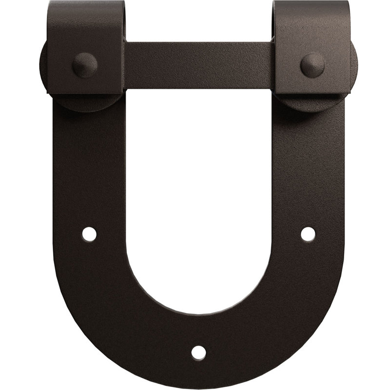 Ensemble de quincaillerie de porte de grange simple standard Premium Horseshoe Roller Hanger, Bronze texturé
